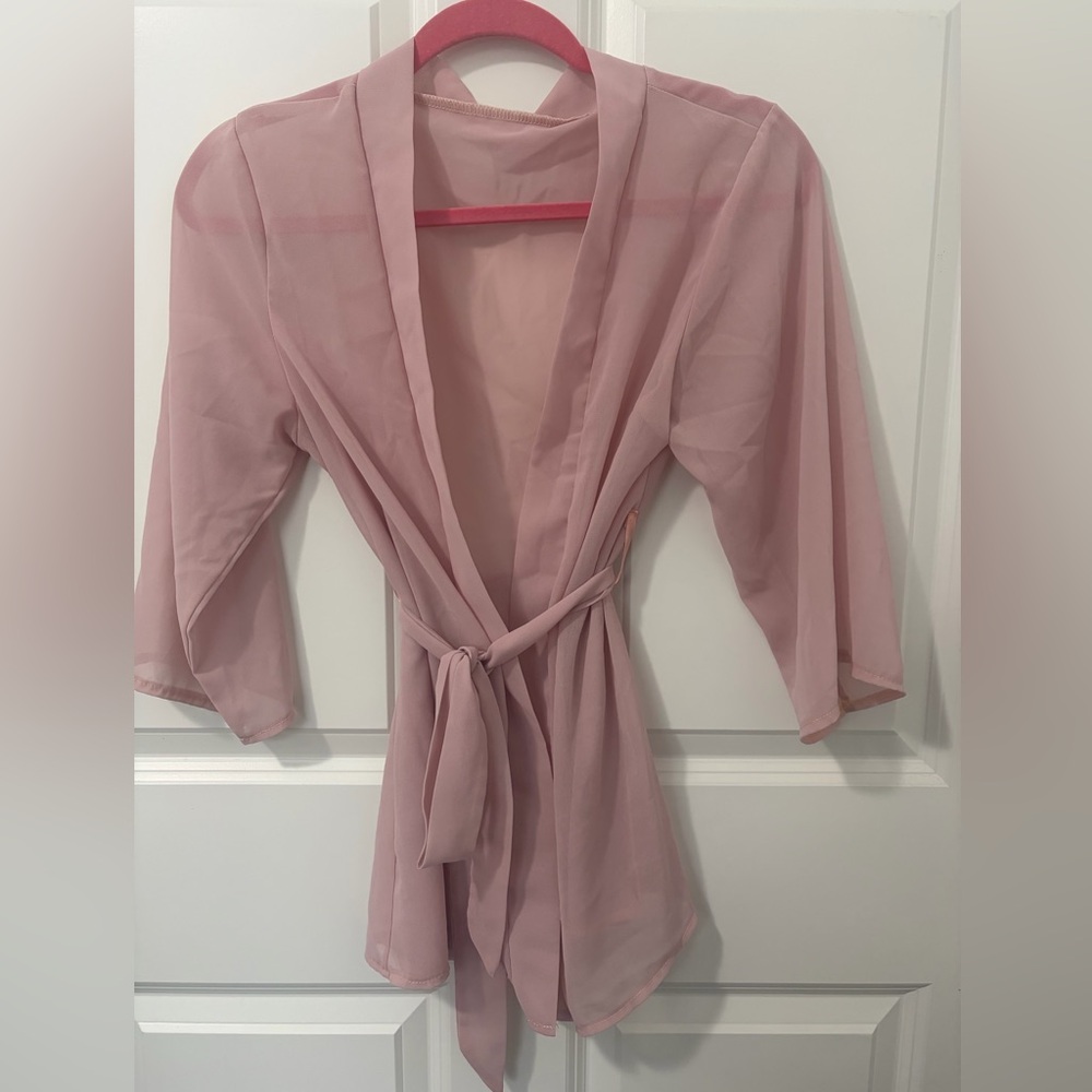 Elegant Pink Sheer Robe